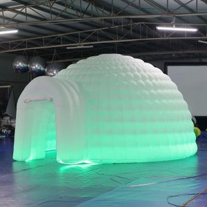 Portable LED Inflatable Igloo Dome Tent Inflatable Marquee Canopy Shelter with Air Blowerfor Exhibition Camping Party Events with blower free print logo