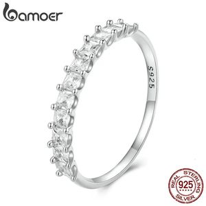 Solitaire Ring 925 Sterling Silver Shiny Zircon Finger Ring for Women Anniversary Valentine's Day Gift Fine Jewelry BSR408 231031