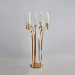 Candle Holders 4 PCS Metal Candelabra Acrylic Wedding Table Centerpieces Flower Stand Holder Candelabrum For Party Decor