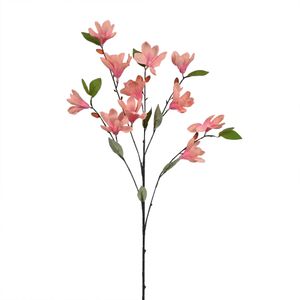 New Product Ideas 11 Heads Magnolia Orchid Single Branch Long Stem Artificial Silk Flowers White Pink Magnolia Orchid Wedding Home Christmas Decorations