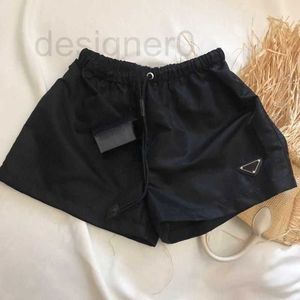 Women's Shorts popular nylon triangle standard 2021 spring and summer new product drawstring elastic high waist casual loose wide leg ladies shorts women XUXH