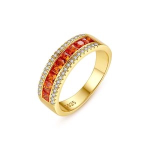 S925 Sterling Silver Ring Micro Set Zircon Ruby Plated 18K Gold Ring Europeiska Personliga kvinnor Ring Wedding Party Versatile Jewelry Valentine's Day Gift SPC