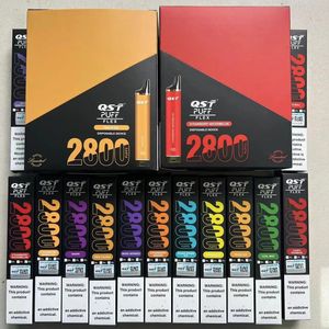 Kits de stylo vape jetables originaux Puff Flex QST 2800 bouffées E Cigarette 2% 5% 2800 bouffées 8ML préremplies 20 couleurs VS Flow XXL Plus