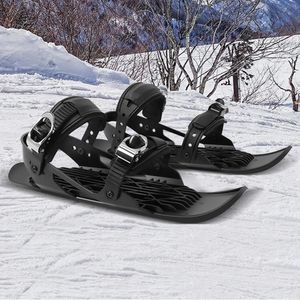 Bergsklättra Crampons Mini Short Ski Skidåkar Snowboard Boots Skiboards Adjögabla vuxna Korta sko snöblader Portable för vinter utomhussport 231102