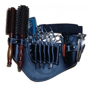 Salão de cabeleireiro cabeleireiro barbeiro tesoura de cabelo saco tesoura sacos ferramenta cabeleireiro coldre bolsa caso com cinto rebite clipes saco 231102