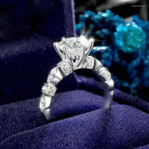 Обручальные кольца CAOSHI, роскошное обручальное кольцо, женская мода, серебряные украшения на палец с блестящим цирконием, великолепные аксессуары