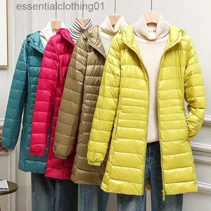 Piumini da donna Parka da donna Piumini da donna Piumino d'anatra ultraleggero Nuovo Autunno Inverno Caldo Cappotto con cappuccio portatile Fe Giacca a vento Parka L231102