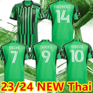 QQQ8 MLS 2023 Austin FC Soccer Jerseys Home 23 24 Faez Rigoni Zardes Driussi Pereira Gallagher Football Shirts Fans Player Version Thailand