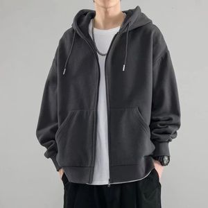 Herren Hoodies Sweatshirts Frühling und Herbst Koreanischer dünner Abschnitt Kapuzenpullover Herbst und Winter vielseitige Reißverschlussjacke Männer einfarbige lässige Hoodies 231102