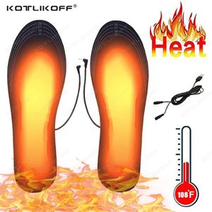 Shoe Parts Accessories USB Heated Shoe Insoles For Feet Electric Warm Sock Pad Mat Winter Electrically Heating Outdoor Thermal Insoles Foot Warming Pad 231102
