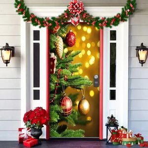 Juldekorationer Nightmare Before Christmas Outdoor Decorations Props Christmas Elves Door Cover Santa Xmas Backdrop Banner för Party House Door 231101