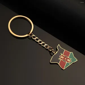 Pendant Necklaces Stainless Steel Kenya Map Flag Keychain Jewellery Kenyan Jewelry Kenyans Maps