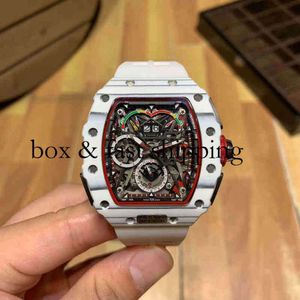 SuperClone Watches armbandsur designer mens mekanik tittar på Richa Milles Business Leisure RM50-03 Automatic Hinery White Carbon 775074 Montres de Luxe