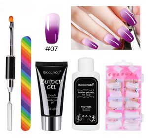 30g Quick Building UV Gel Kit Temperatur Farbwechsel UV Builder Nagelverlängerung Polygel Slip Solution Nagelbürste Nagelspitzen3697655