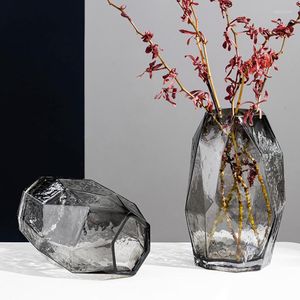 Vasos estéticos de vidro transparentes grandes vasos minimalistas hidropônicos de luxo ikebana en verre decoração de mesa yy50hp