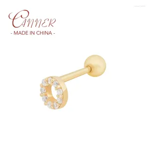 Stud Küpe 1 PCS 925 STERLING Gümüş Piercing Aretes Earl -Moleble Zirkon Kıkırdağı Kadın Kadınlar İçin Kıkırdak