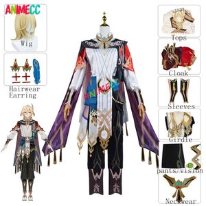 Kaveh Genshin Impact Cosplay Kostüm Perücke Anime Spiel Halloween Party Comic Con Outfits für Herren Uniform Komplettes Set Cosplay