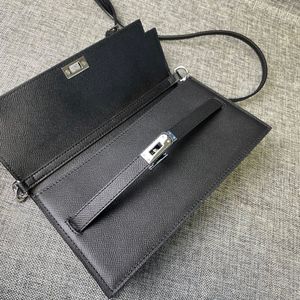 가죽 스트랩 일련 번호 풀 세트 박스 포장 여성 지갑이있는 체인 진짜 가죽 디자이너 지갑에 ESPOM 지갑