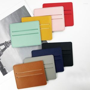 Titulares de cartões 1pcs Man Bolsas Ultra Thin Mini Banks Banktelt Wallet Simples Black Mulheres pequenas cartões de moeda de capa de bolsa