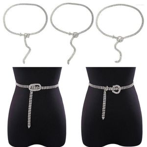 Belts Fashion Versatile Luxury Design Casual Rhinestone Belt Metal Buckle Waistband Thin Waist Strap Trouser Dress