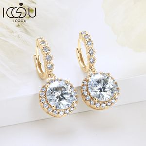 Stud Yellow Gold Plated D 1ct 2ct 3ct Huggie Earrings for Women Silver 925 Sterling Hoop Drop Dangle 231101