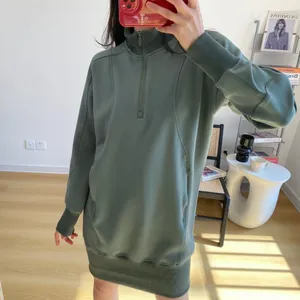 LL Yoga Long sleeve sweater Dresses Sports Skirts for Outdoor Training Fitness Casual Fashion