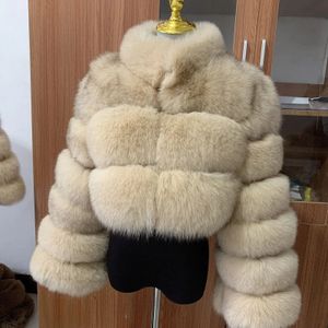 Women's Fur Faux Luxury Mink Short Coat Winter Top Fashion Elegant Thick Warm Outterwear Fake Woman Zipper Fluffy Jacket 231101