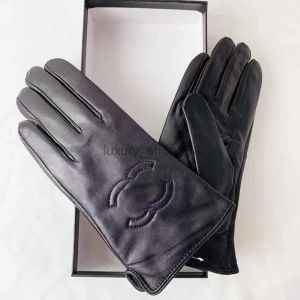 Зимние женские кожаные перчатки 2023. Дизайнерские теплые перчатки из овчины с мехом для езды на велосипеде для мужчин и женщин G231128PE-5