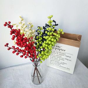 Dekorativa blommor Simulering Berry Red Bean Branch Foam Bouquet For Home Party Office Decoration Shooting Props Lucky Fruit Decor