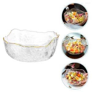 Tigelas grandes placas de aperitivo de salada tigela de cerâmica que serve um recipiente claro ramen de vidro irregular de vidro