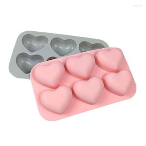 Ferramentas de artesanato Ferramentas de artesanato 6 cavidades Valentine Heart Sile Soap Mold DIY Love Making Chocolate Baking Candle Presentes Suprimentos Home Drop Del Dhlpi