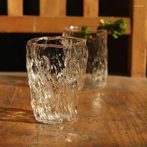 ワイングラス独創性ウイスキーカップツリーストライプ日本スタイル家庭用透明ビールウォッカブランデーガラス製品バーパーソナリティガラス