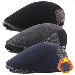 Boinas Outono Inverno Grosso Quente Vintage Octagon Cap Sboy Hat Gatsby Flat