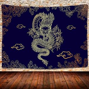 Tapissries Dragon Art Tapestry Chinese Mythology Legend Fantasy Wall Hanging For Bedroom Living Room Home Decor
