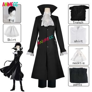 Ryunosuke Akutagawa Bungo Stray Dogs Cosplay Costume Wig Shirt Trench Uniform Halloween Party Suits for Men Women 3XL cosplay