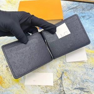 Paris Plaid Style Mens Wallet Fashion Men Purse Special Canvas flera korta små bifold plånbok med låda dhgate plånbok klipp