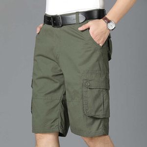 Herren Shorts Lässige Baumwolle Sommer Lose Multi Taschen Baggy Military Homme Army Green Bermuda Male Tactical Cargo P230308