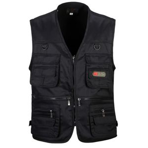 Gilet da uomo Gilet da uomo Gilet color verde militare e nero Abbigliamento da viaggio o da lavoro multitasche Resistente taglie forti 231101