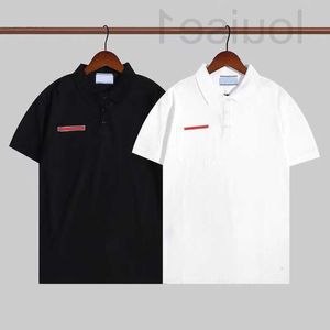 Camisetas masculinas Popular22SS Designer de moda Prad mens de três botões de camisa pólo Busine