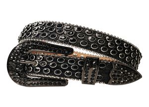 Vintage Western Rhinestones Belt Removable Buckle Cowboy Cowgirl Bling Leather Crystal Studded Belt For Women Men4822066