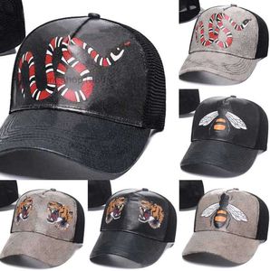 2023 Designer Mens Baseball Caps Mulher Marca Tiger Head Chapéus Bee Snake Bordado Osso Homens Mulheres Casquette Sun Hat Gorras Sports Mesh Trucker Cap360