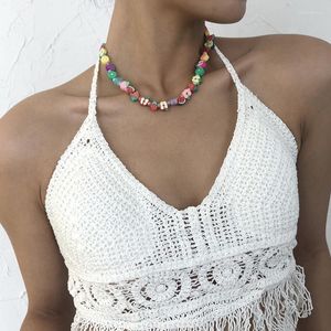 Choker Chokers UODCM 2023 Korean Bunte Kleine Frische Mode Perlen Perle Früchte Erdbeere Halskette Für Frauen Mädchen Sommerfest Schmuck