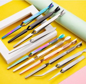 3 in 1 Stainless Steel Nail Art Shaping Pusher Tweezers Pinching Multi Function Clip Cuticle Nipper Picking Tip Manicure Remover T4502622