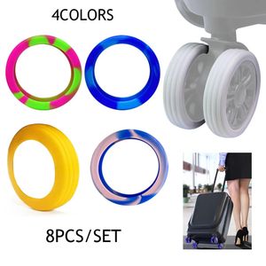 Bag Parts Accessories 8PCS Silicone Luggage Wheels Protector Cover Caster Travel Suitcase Reduce Noise Guard 231101