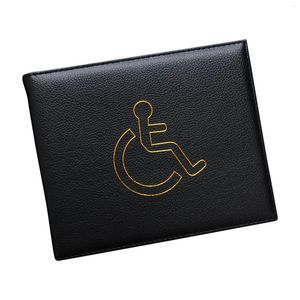 Portacarte Organizzatore di archiviazione Sicuro in pelle PU Display di facile lettura Pieghevole portatile Porta badge per disabili di moda Copertura per permesso di parcheggio