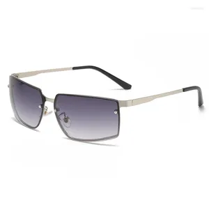 Sunglasses Square Personalized Trendy Modern Women Men 2023 Y2K Metal Fashion Driving Glasses Retro Rave Party Uv400