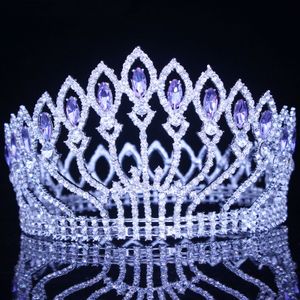 Fasce per capelli Crystal Queen Wedding Tiara Corona nuziale Spettacolo Ornamenti per capelli Barocco Diadema Copricapo Donna Sposa Testa Accessori per gioielli 231102