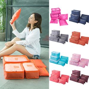 Çanta Organizatörü 6 PCS Seyahat Depolama Çantası Giysileri için Set Seti Düzenleyici Organizatör Gardırop Bavul Poşeti Seyahat Organizatör Çanta Kılıf Ayakkabıları Paketleme Küp Çantası 231102