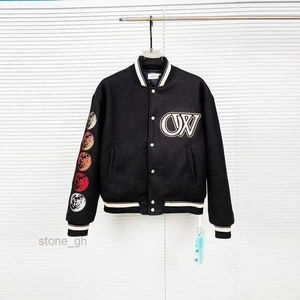 Offs Męskie kurtki męskie projektant OFF Windbreaker Varsity vintage luźne długi baseball hip hop harajuku offs biały litera haft 8 g3yh