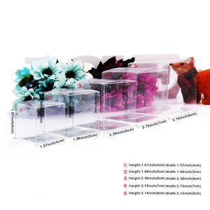 Gift Wrap 50Pcs/Set Candy Box Packaging Gift Birthday Wedding Favor Chocolate Event Sweet Bags Jewelry PVC Clear Wholesale Boxes Business 231102